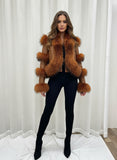 Sophia Short Sheepskin Fox Fur jacket