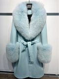 Gill Long Sheepskin Fox Fur Coat