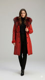 Red Long Sheepskin Fox collar