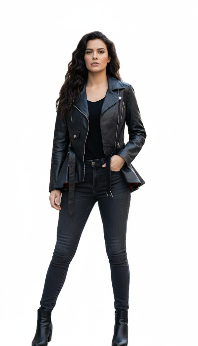 Short Black Leather Jacket