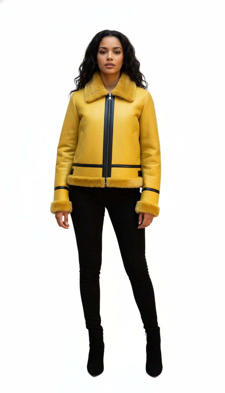 Short sheepskin multi colour