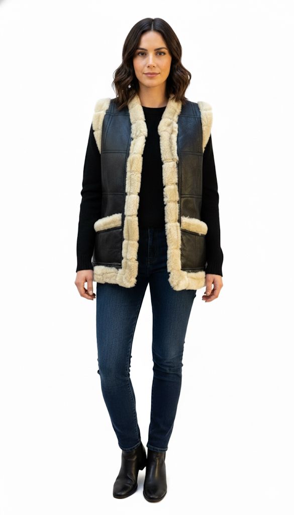 White Sleeveless sheepskin