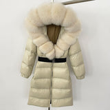 Veronica Fox Collar Long Fur Down Coat