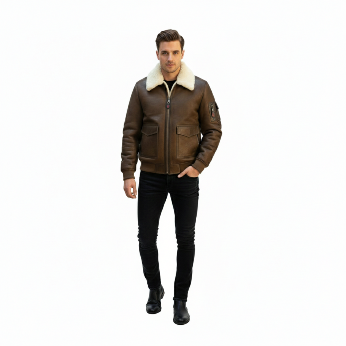 Aviator Brown Sheepskin jacket