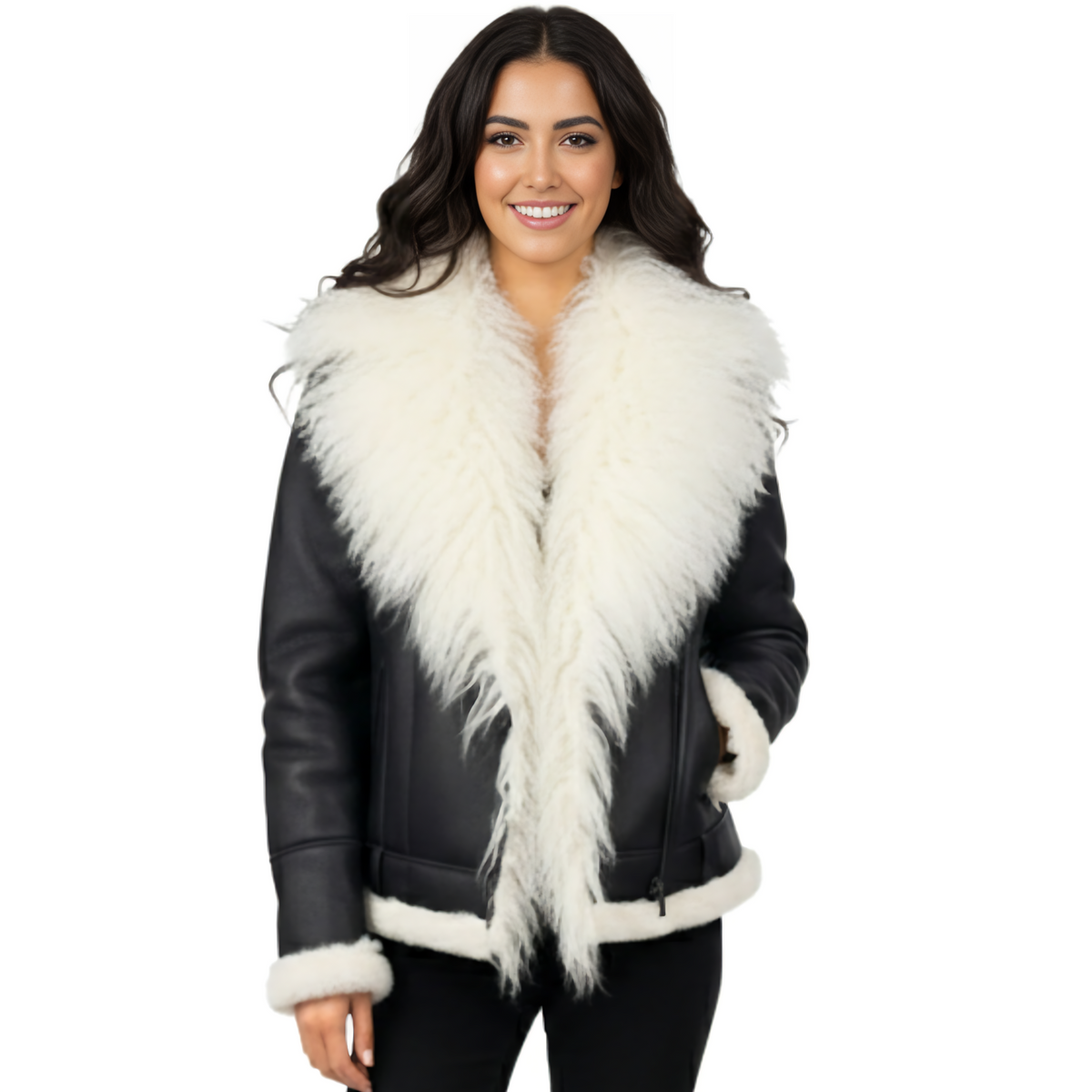 White Short Mongolian Sheepskin