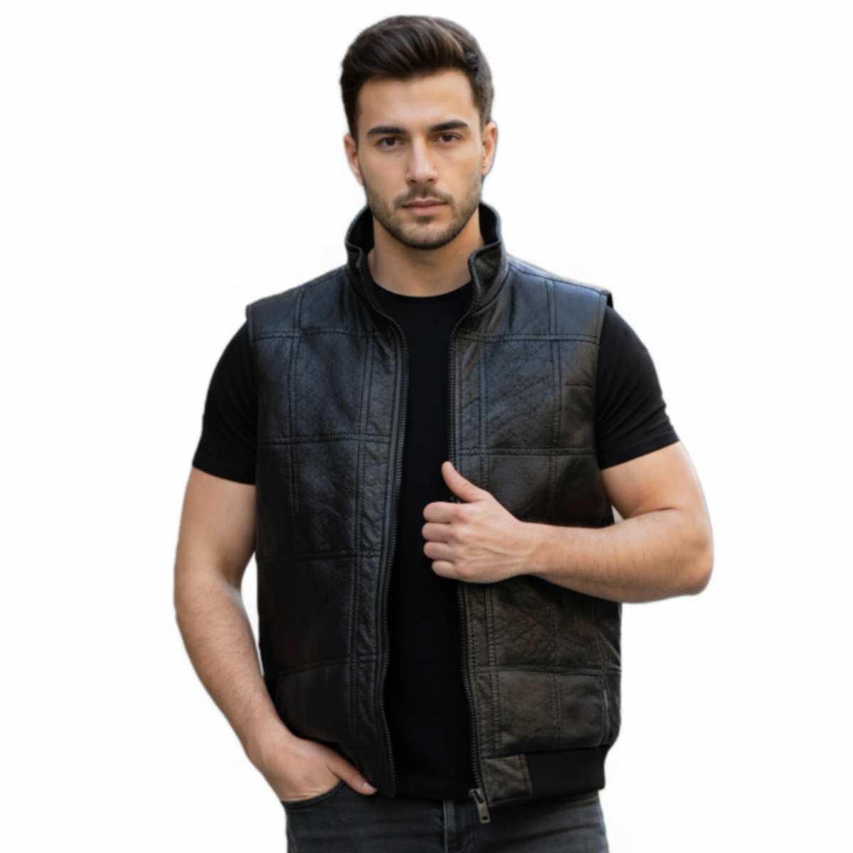 Sleeveless Black  Sheepskin