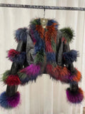 Sophia Short Sheepskin Fox Fur jacket